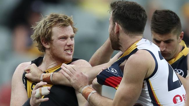 Tempers flare between Josh Scott and Andy Otten Picture SARAH REED