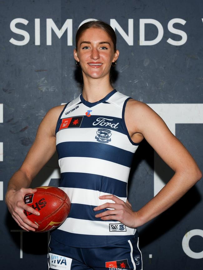 Young ruck Lilly Pearce has joined Geelong this season. Picture: Brad McGee/Geelong Cats