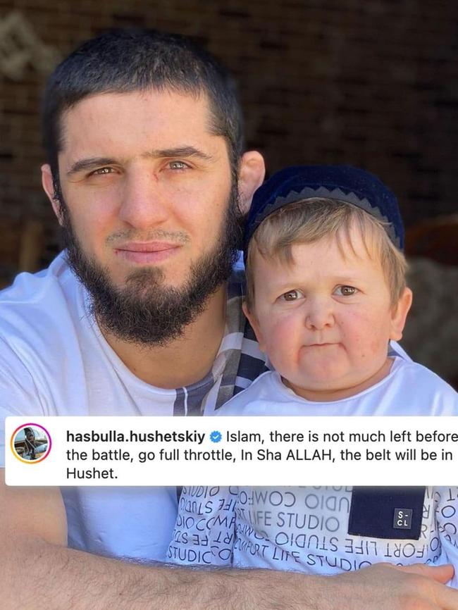 This image of Islam Makhachev and Hasbulla sparked anger. Pic: Instagram