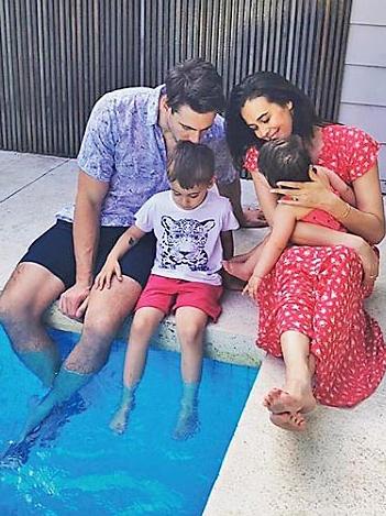 Gale with Hampson and their kids River (left) and Rosie.