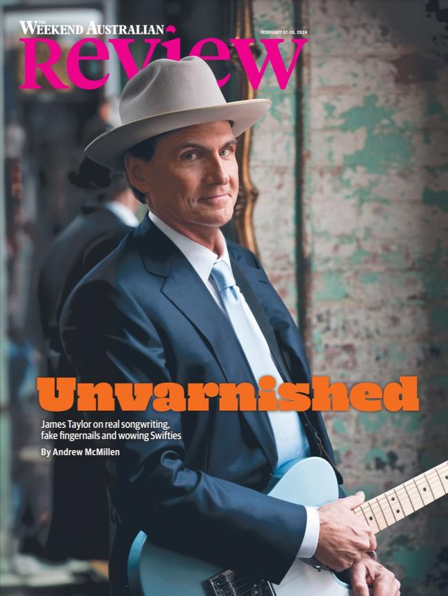 'Unvarnished: James Taylor’ on the cover of Review, February 17 2024. Picture: James O'Mara