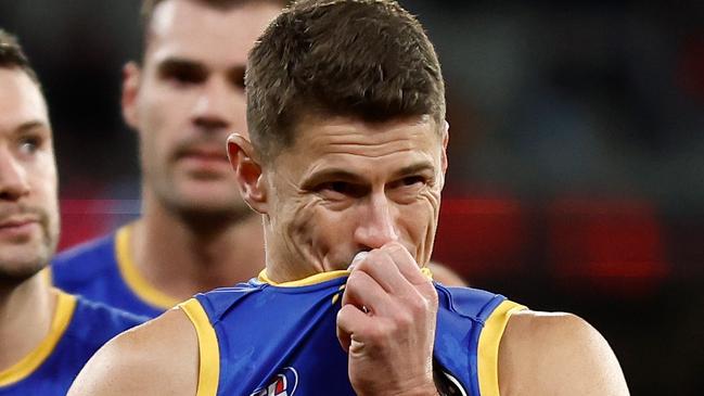 MELBOURNE, AUSTRALIA - JULY 14: Dayne Zorko of the Lions looks dejected after a loss during the 2023 AFL Round 18 match between the Melbourne Demons and the Brisbane Lions at the Melbourne Cricket Ground on July 14, 2023 in Melbourne, Australia. (Photo by Michael Willson/AFL Photos via Getty Images)