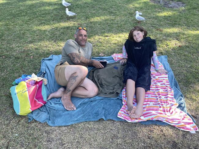 Morris Johnson and Sienna Johnson at Cowes Foreshore on Phillip Island for the 2024 New Year's Eve fireworks. Picture: Jack Colantuono