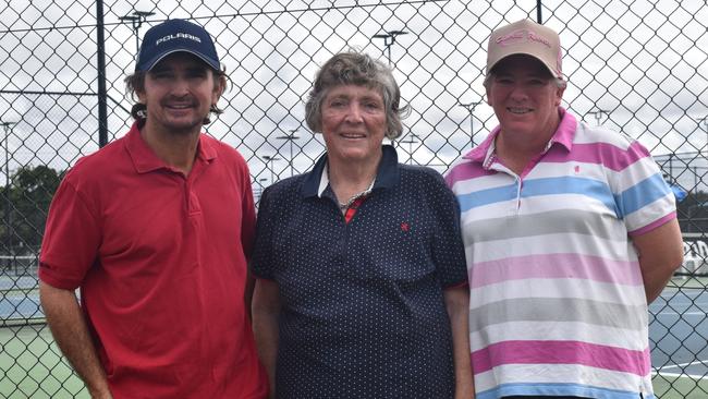 Ashley Fegan, Heather Redgen and Sancia Fegan at the Queensland Country Rugby Championships in Rockhampton on June 29, 2024.