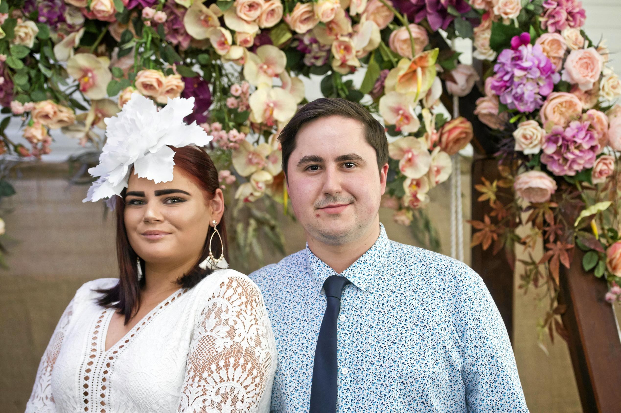 Zoe Collins and Brodie Althaus. Melbourne Cup Day at Clifford Park. Wednesday, 3rd Jan, 2018. Picture: Nev Madsen