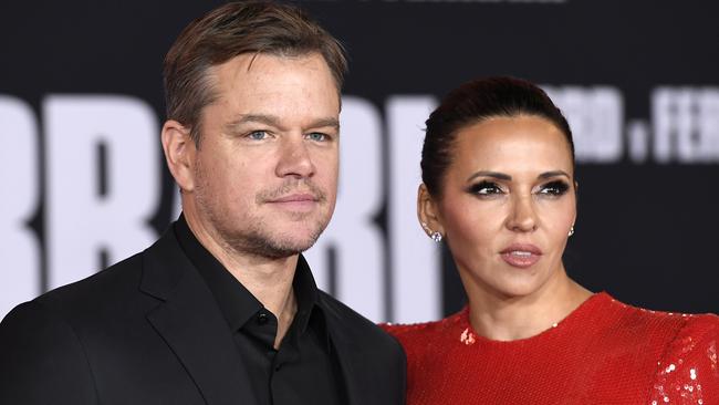 Matt Damon says he’s planning to work less and spend more time with wife Luciana Barroso and their four daughters. Picture: Getty