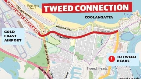 A concept map of the Tweed light rail.