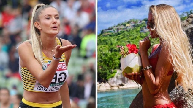 German athletics star Alica Schmidt. Photos: Getty Images and Instagram