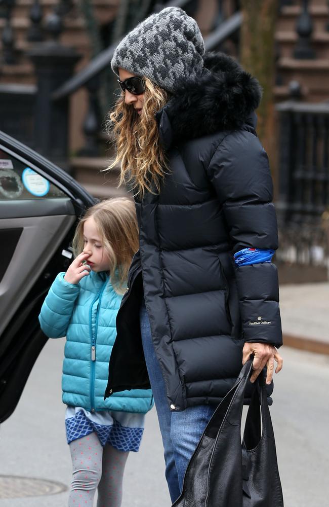 Mind your manners ... Sarah Jessica Parker steps out with her daughter on her 50th birthday last month. Picture: Snapper