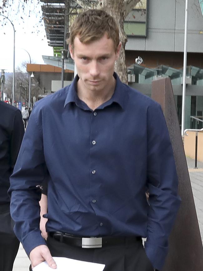 Hayden Dove Fenton, who is charged over the shooting death of his friend Bailey Davenport, outside the Magistrates Court last August. Picture Dean Martin