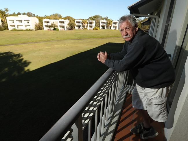 06/08/2019: Chris Shannon a villa owner at Palmer Coolum Resort, at Mount Coolum, on the Sunshine Coast. Clive Palmer has been ordered to ensure electrical power to the units. Lyndon Mechielsen/The Australian