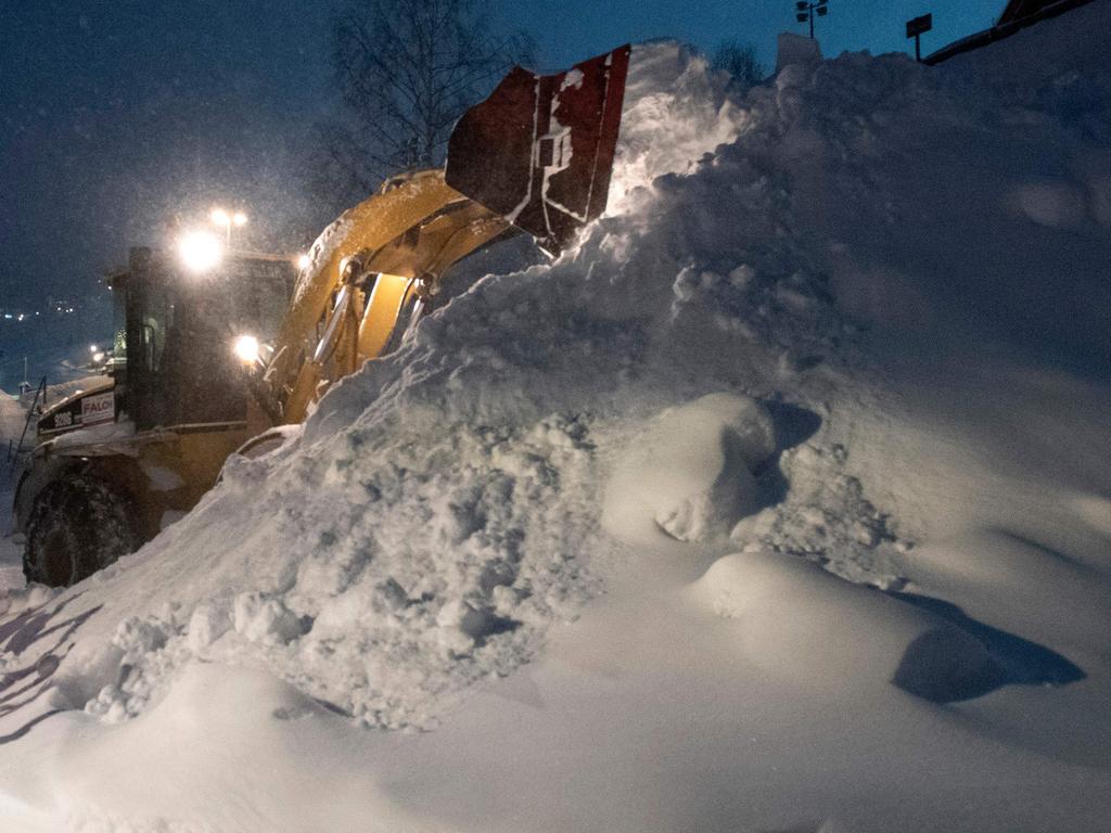 At least 17 people have died during heavy snowstorms across Europe this week. Picture: Joe Klamer/AFP