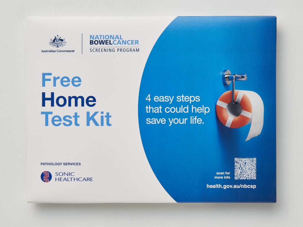 The free bowel cancer kit is available to Australians aged 50-74 and can be completed in the privacy of your own home as part of the National Bowel Cancer Screening Program. Picture: supplied