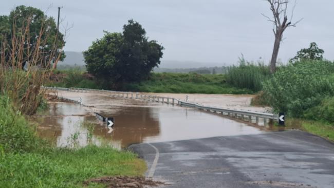 Thistlethwaite Bridge at Grantham inundated on with water following days of rain on May 12, 2022.