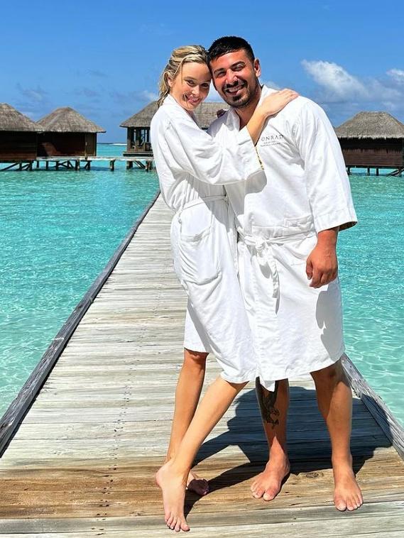 The couple have announced they returned from the Maldives with an additional birthday present, a baby girl. Source: Instagram,