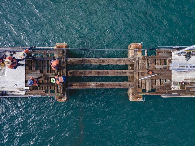 Since late February 2021, North Queensland Bulk Ports has completed about $3.6m worth of works on the Bowen wharf, which has seen parts of the aged timber structure repaired or replaced. Picture: Supplied