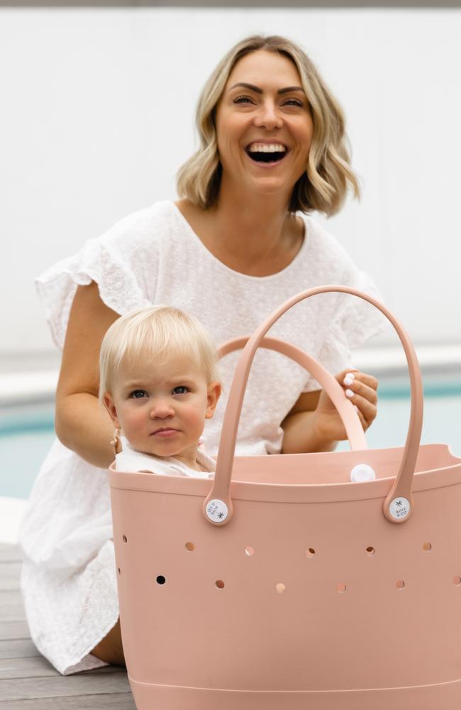 Krystal Rand from Kove and Co Tribe Bags and her daughter Florence. Photo: Patrick Want