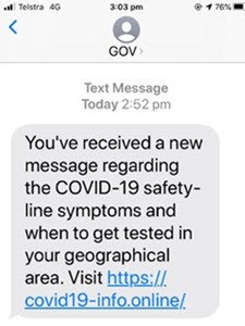 An example of a phishing scam impersonating a government agency. Picture: ACCC/Scamwatch