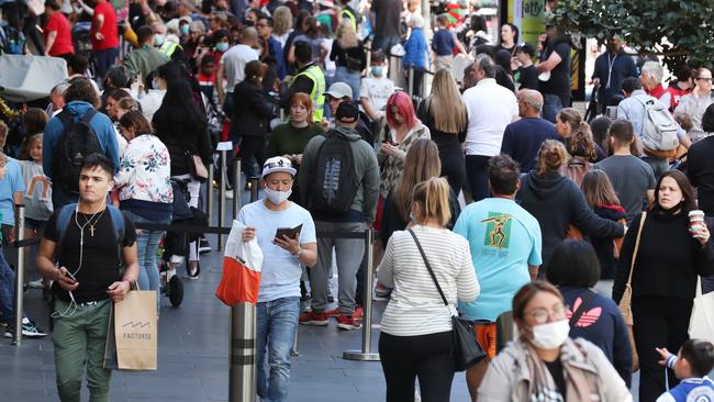 Christmas shopping in the Melbourne Bourke St Mall last year. Picture: NCA NewsWire/ David Crosling