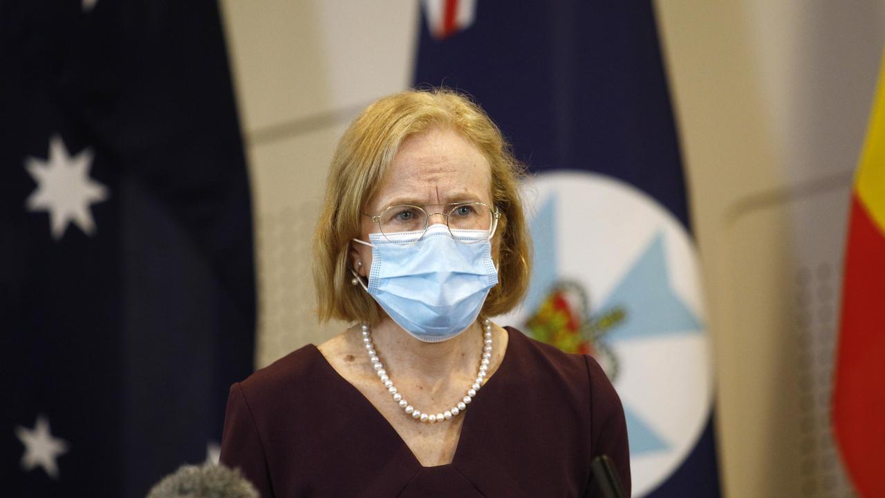 Queensland's Chief Health Officer Dr Jeannette Young during a press conference in Brisbane. Picture: NCA NewsWire/Tertius Pickard