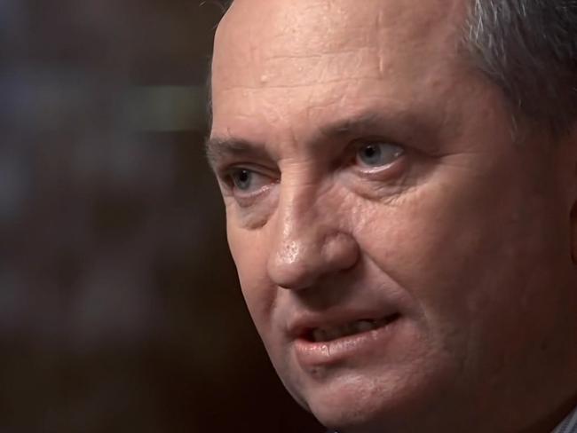 Screen grabs of Vikki Campion and Barnaby Joyce during their first interview since the birth of their baby - interviewed on Channel Seven’s Sunday Night program, 03 June 2018. Credit: Channel 7