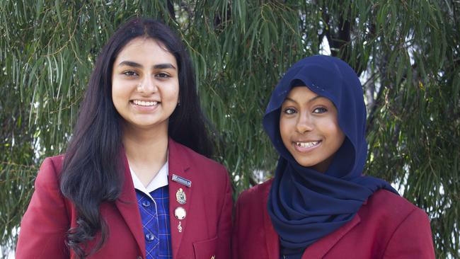 Werribee Secondary College 2023 captains Meghana Janumpally and Shiraz Idris Mohamed. Picture: Werribee Secondary College