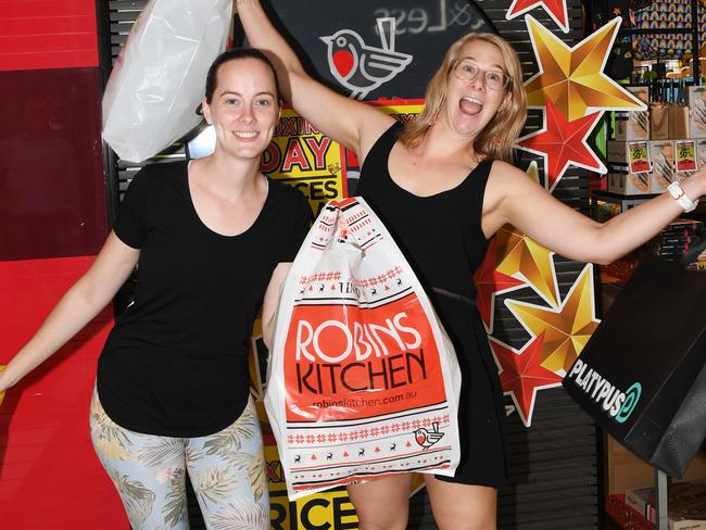 Boxing day Sales, Malia Ford [dark hair]  and Sacha King are looking forward to treating themselves at the boxing day sales at Casuarina Square. Picture Katrina Bridgeford.