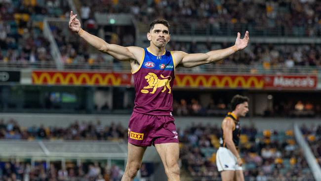 Charlie Cameron booted three goals in the win over Adelaide. Picture: Russell Freeman/AFL Photos