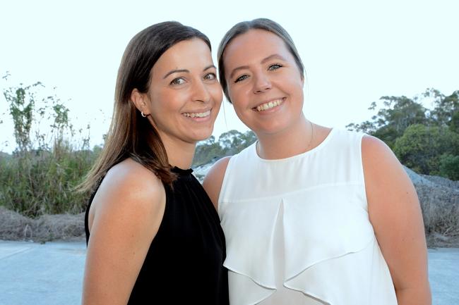 Jayde Henley-Smith and Ella Murray at launch of display for Sunland’s Magnoli apartments, Nerang. Picture: Regina King