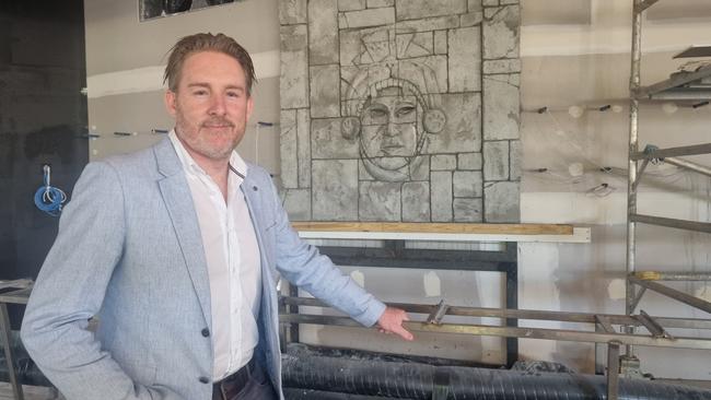 Commercial and facilities director Dwayne Clark in the unfinished Jane Rivertown's Restaurant. Picture: Supplied