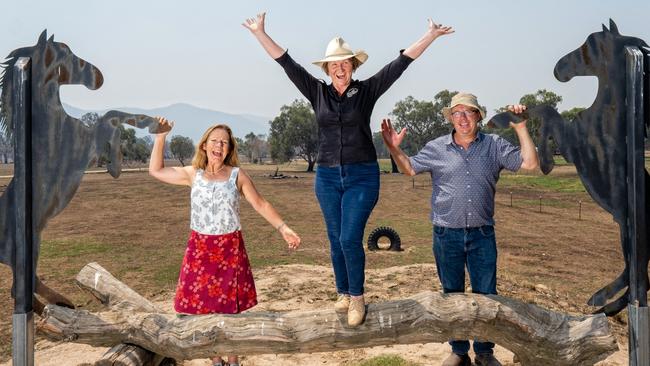 The Man From Snowy River Bush Festival commitee’s Jane Saxon, Jenny Boardman and Andrew Whitehead.