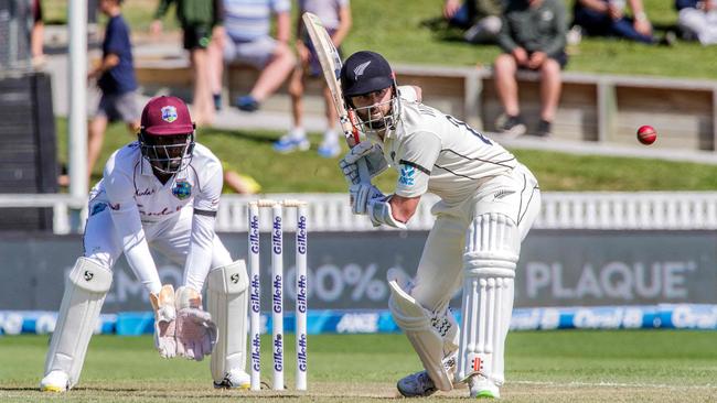 New Zealand captain Kane Williamson on his way to 250 during the second day of the first Test against the West Indies at Seddon Park in Hamilton