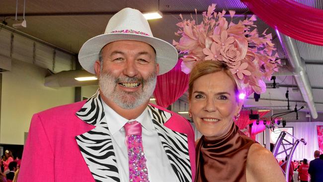 Steve Lines and Robyn Cameron at Pink Ribbon Race Day at Aquis GCTC, Bundall. Picture: Regina King