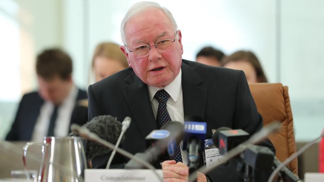 Independent Commissioner Against Corruption Bruce Lander speaks to a parliamentary committee. Picture: Dylan Coker