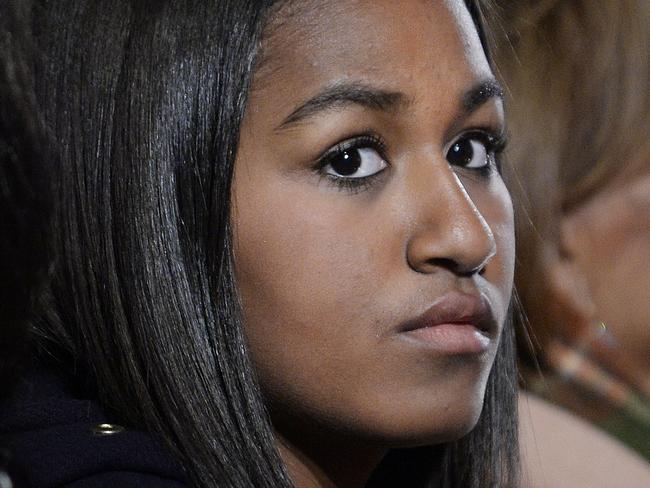 Sasha Obama is still in high school and was most likely in Washington DC preparing for class tomorrow. Picture: Olivier Douliery- Pool/Getty Images