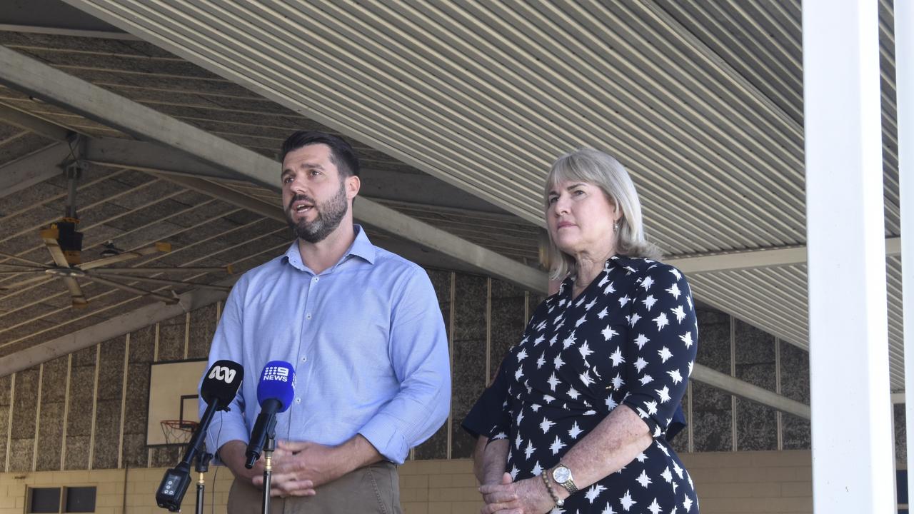 Police Minister Brent Potter and Chief Minister Eva Lawler.