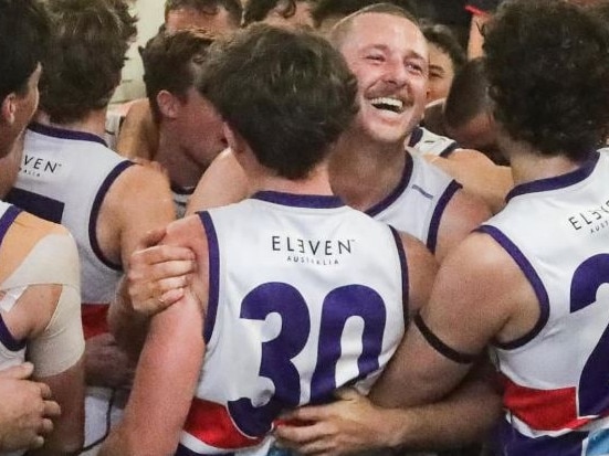 Queenscliff celebrate a win over Torquay: Picture: @eel_pie_sports_media