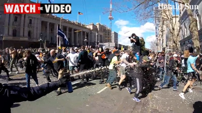 Anti-lockdown protesters in Melbourne