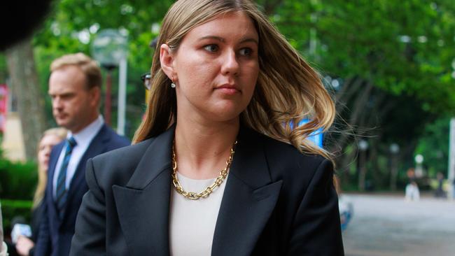 Brittany Higgins is giving evidence in Bruce Lehrmann’s defamation trial against Network 10. Picture: Justin Lloyd.