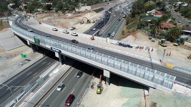 Construction on the M1 northbound has hampered speeds but the opening of the Underwood Rd overpass has sped up traffic heading southbound. Picture: TMR