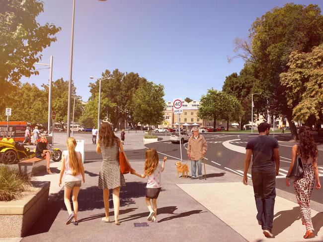 The works are designed to divert traffic away from Salamanca Place to make it safer and friendlier for pedestrians. Picture: SUPPLIED