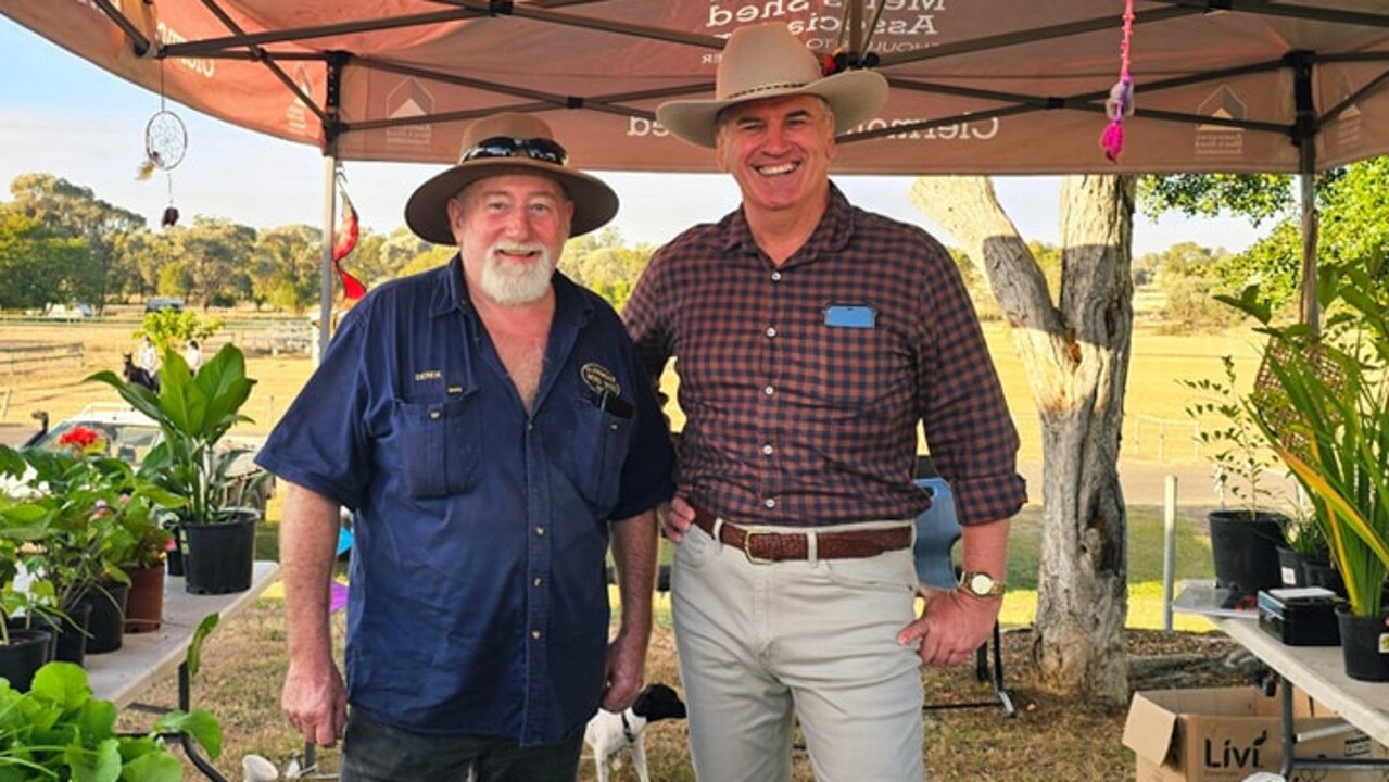 Resources Minister Dale Last having a blast at the Clermont Show. Picture: Facebook
