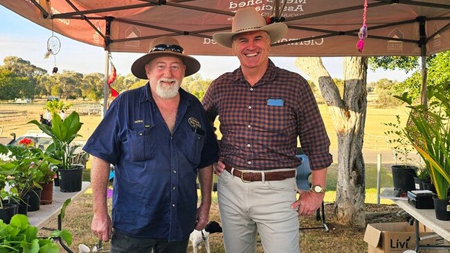 Resources Minister Dale Last having a blast at the Clermont Show. Picture: Facebook