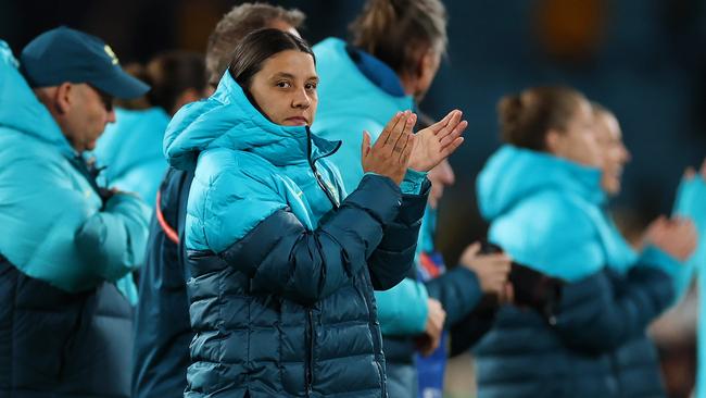 Sam Kerr still played her part in Australia’s opening World Cup win. Picture: Cameron Spencer/Getty Images