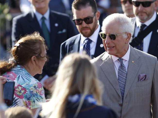 King Charles III greeted the crowd at the Sydney Opera House. Picture: NewsWire / Damian Shaw