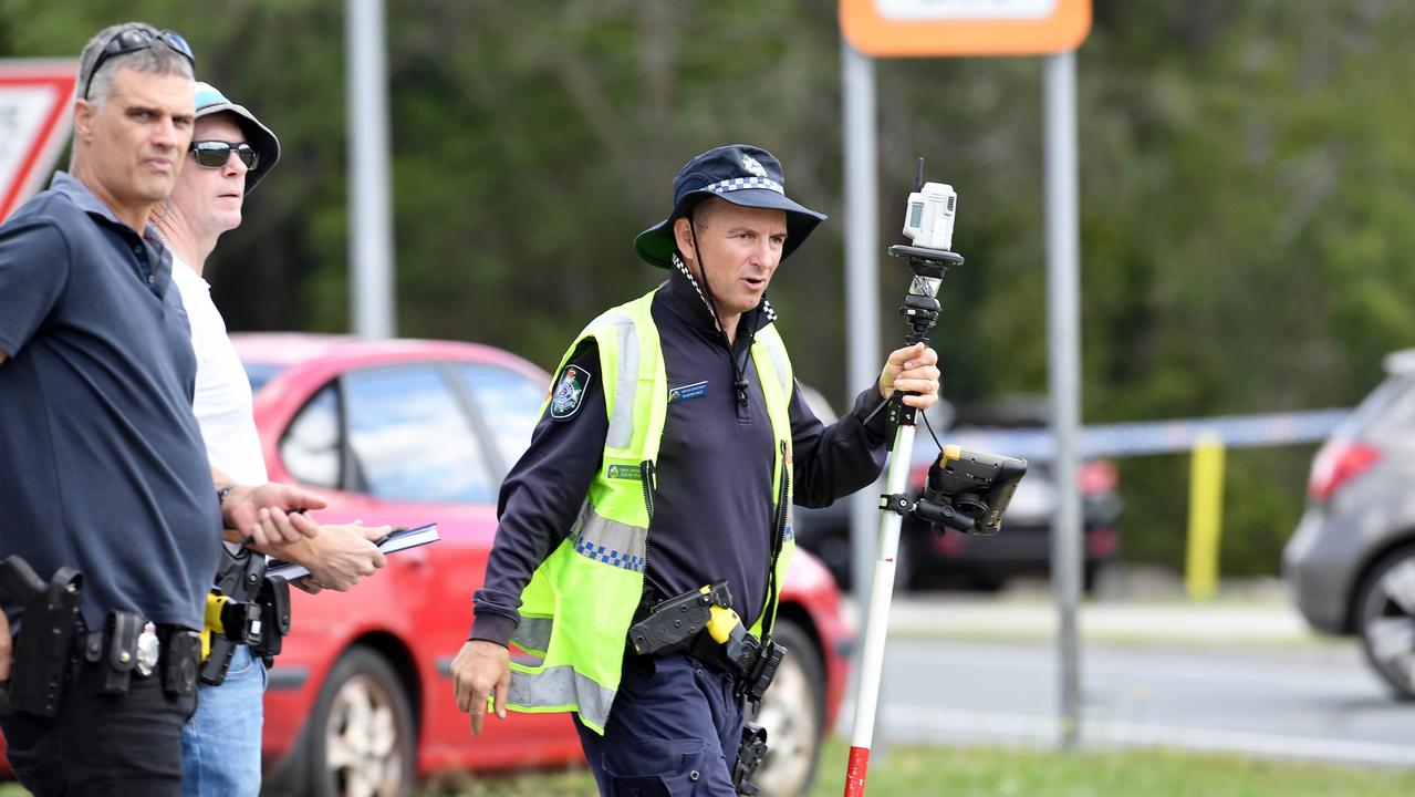 A woman has died in a horror crash involving a young driver allegedly in a stolen Mercedes outside a school on the Sunshine Coast. Picture: Patrick Woods.