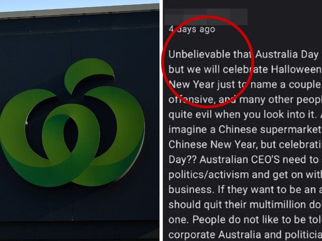 Woolworths leaked messages. Picture: Obtained by the Daily Mail