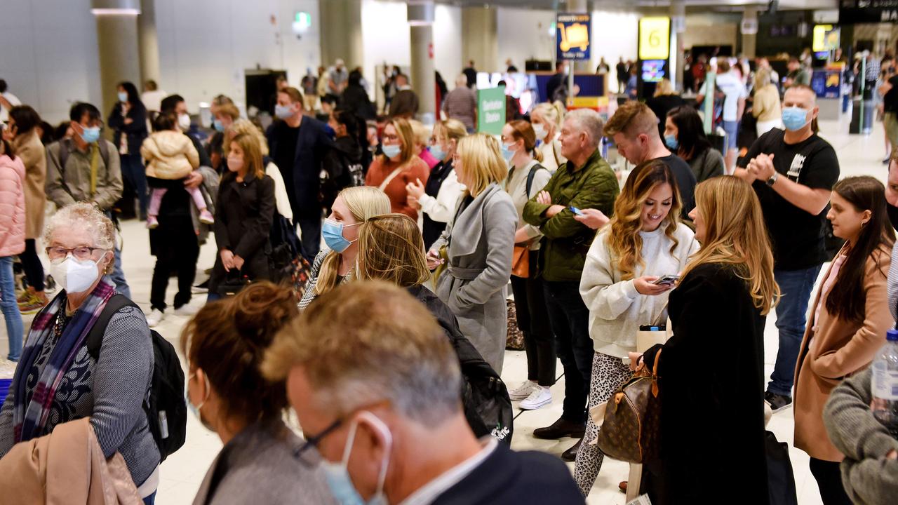 Huge crowds have packed Australia’s airports since domestic travel restarted. Picture: NCA NewsWire / John Gass