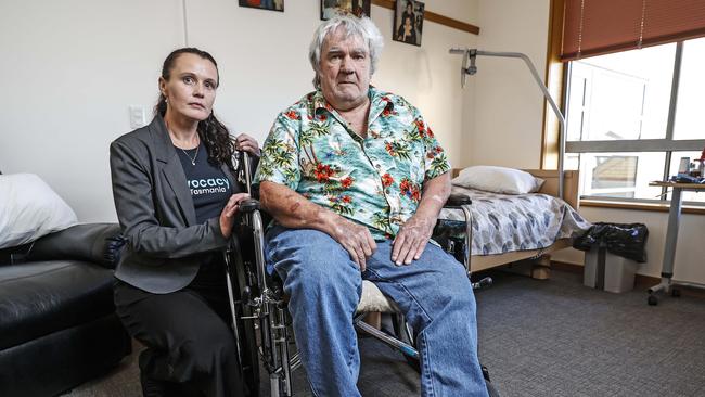 Advocacy Tasmania’s Kate Paterson with Michael Burles, who has taken his case against the Public Trustee to the Ombudsman. Picture: Zak Simmonds