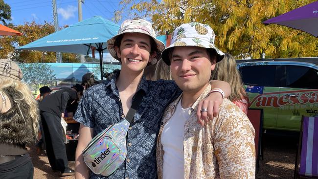 Plenty of bucket hats at the showgrounds in Bendigo.